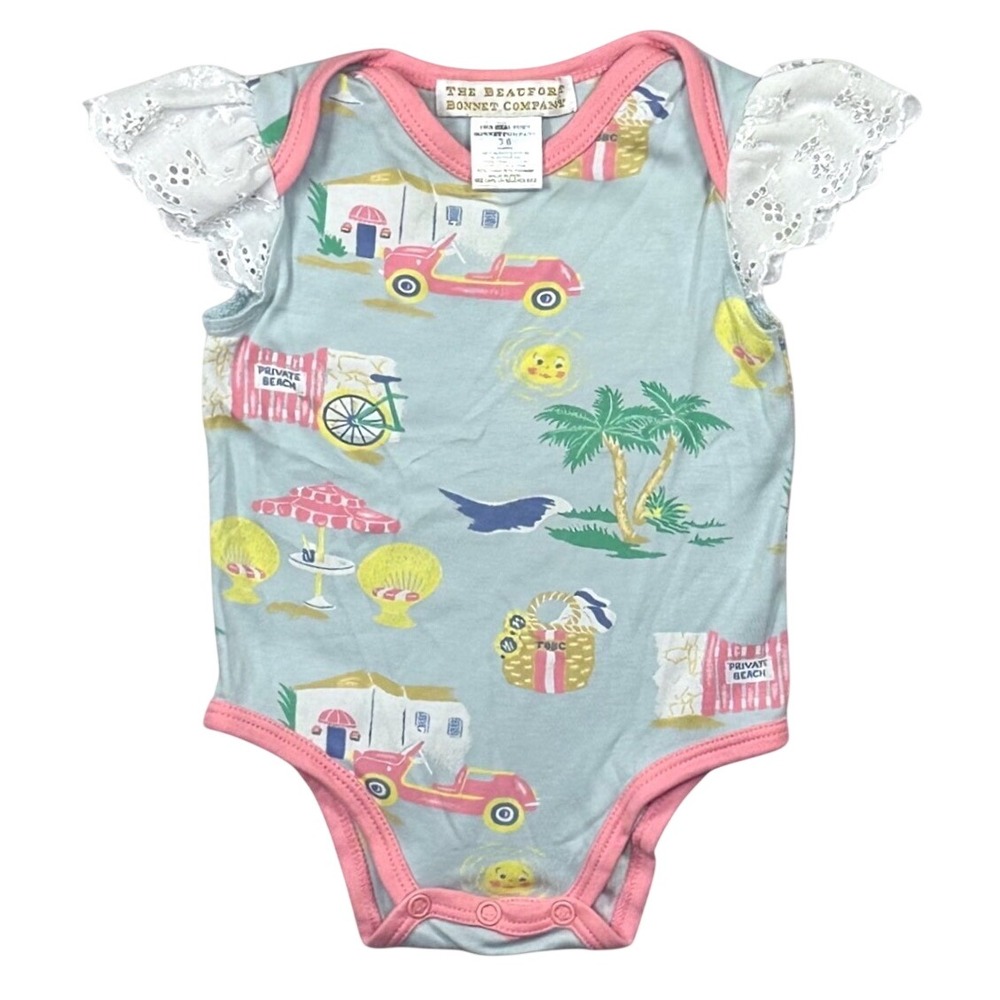 TBBC The Beaufort Bonnet Company Wendy Onesie Bahama Bound Size 3-6M‎
